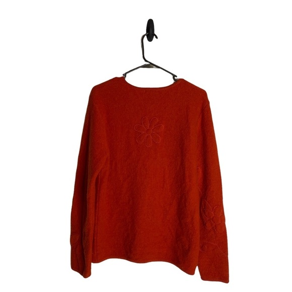 Tally Ho Women’s Orange Medium 100% Wool Sweater - Picture 2 of 5